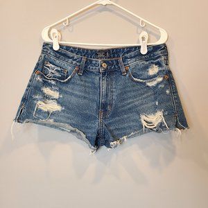 Abercrombie Fitch Shorts Low Rise Jean Short Blue Denim Womens 30  10